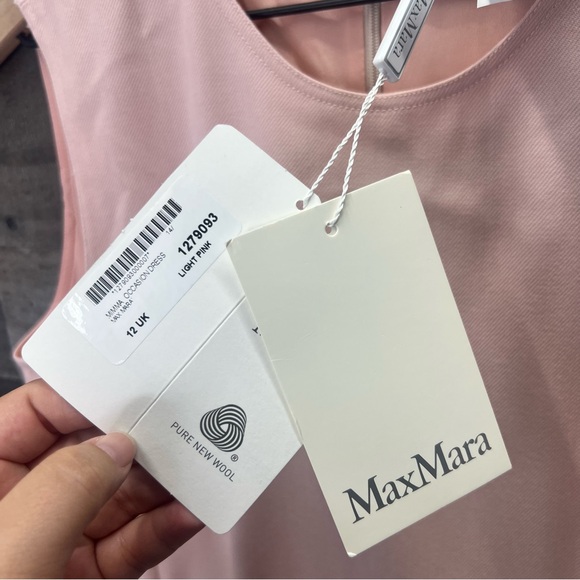 NWT MaxMara Mimma Occasion Dress in Light Pink Elegant Pleated Sleeveless Dress - Picture 9 of 11